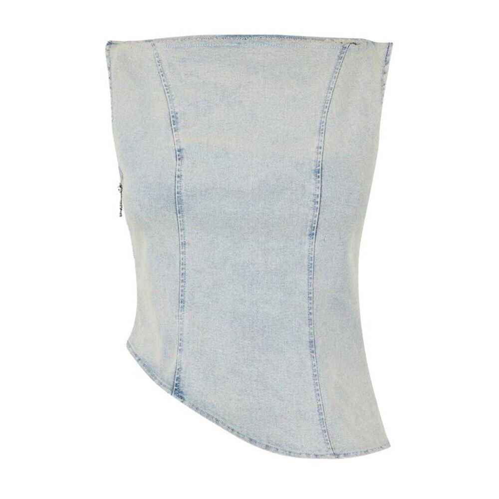 Mars Womens/Ladies Mika Washed Denim Top / Light Blue